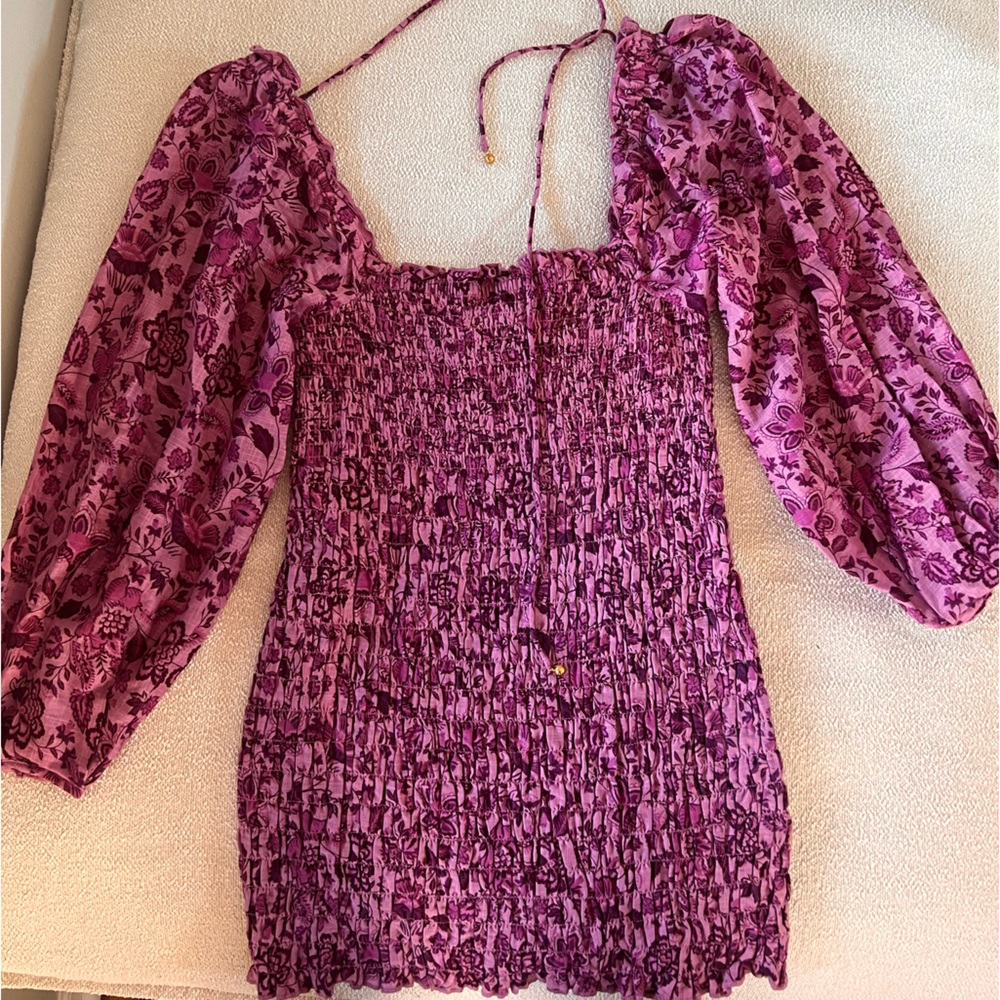 Free People Azalea smocked mini dress NWT